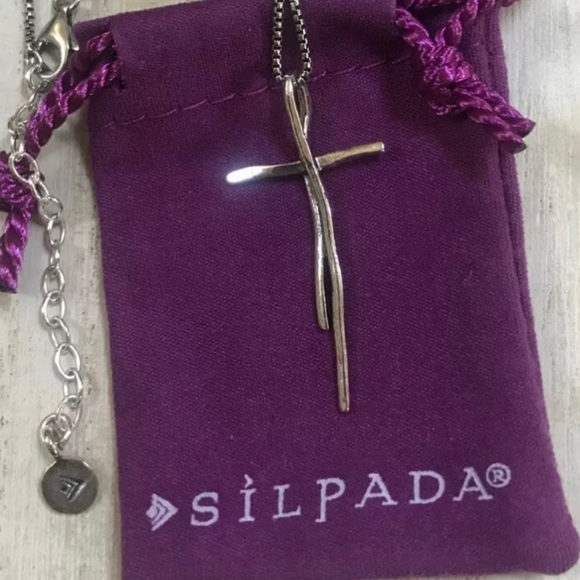 Silpada N5359 Cross Twig Pendant Sterling Silver Necklace - Picture 3 of 15